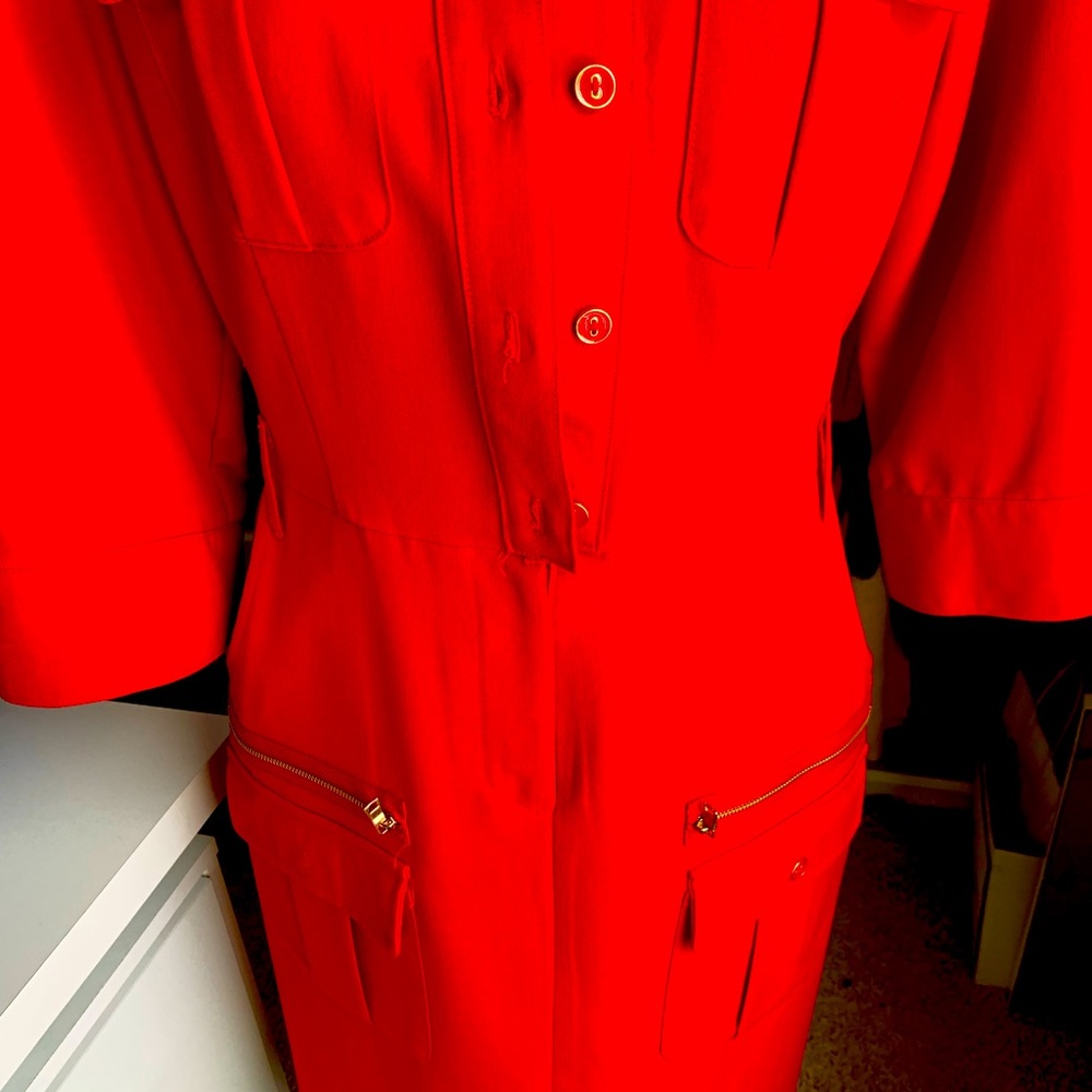 Gorgeous red shirtdress with belt
